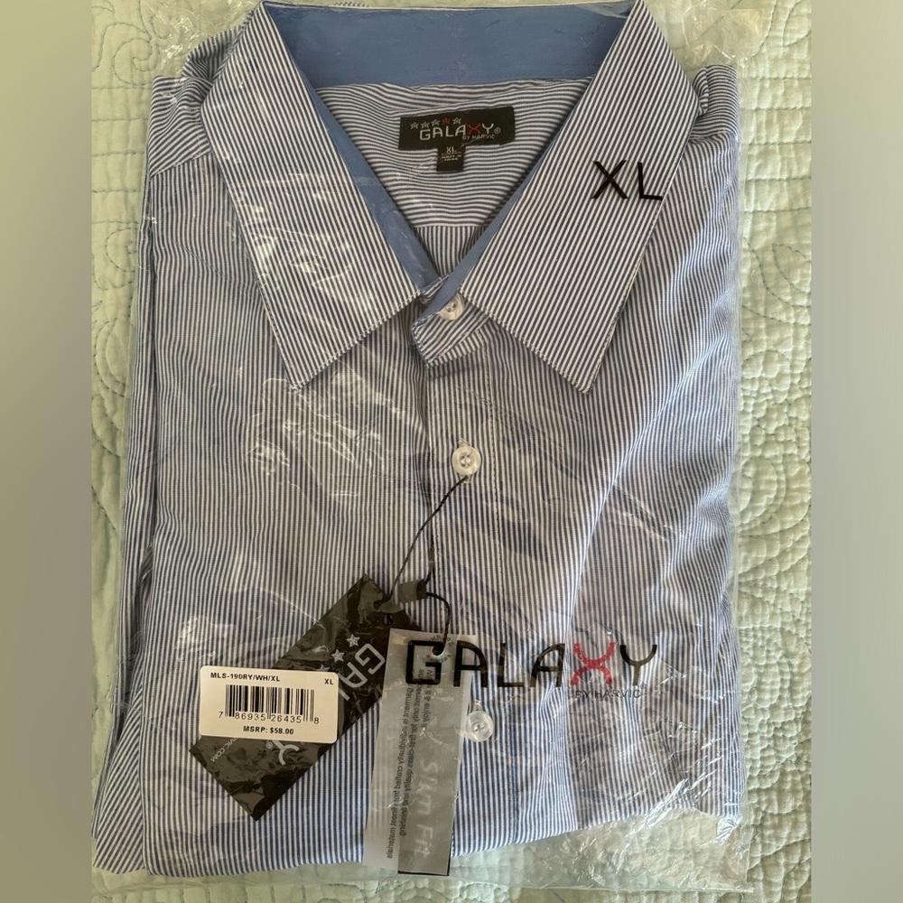 NWT Men’s Striped long sleeve dress shirt Sz. XL